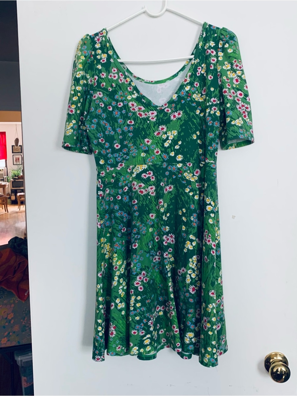 Nooworks Natalie Meadow Print Dress Large Green Floral Sundress - Picture 2 of 3